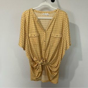 Croft and barrow 3x yellow print top (221)